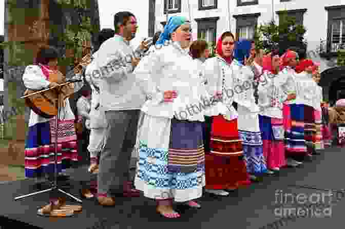 A Group Of People Wearing Traditional Azorean Costumes Perform A Folk Dance In A Lively Festival Setting. Azores Close Up And Very Personal: A Comprehensive Travel Guide To The Nine Islands Of The Azores