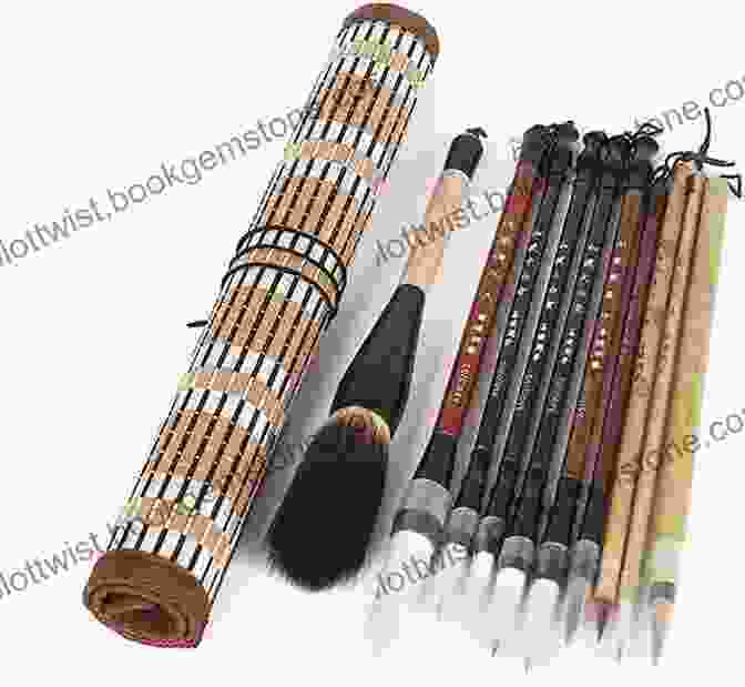 A Set Of Traditional Sumi E Brushes And Inkstone, Essential Tools For The Art Form Through Japan With Brush Ink