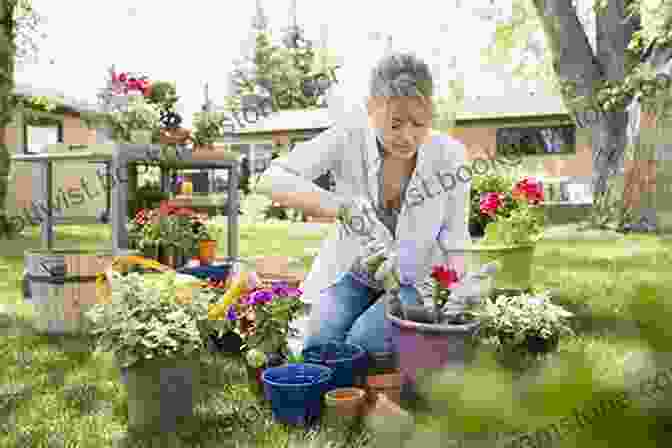 A Woman Gardening In A Backyard, Surrounded By Plants And Flowers. Cricut: Go Crazy With A New Creative Hobby And Indulge In Making Easy To Realize Unique Handmade Gifts Bursting With Crafting Ideas For Artistic Stunning Projects Perfect Guide For Beginners