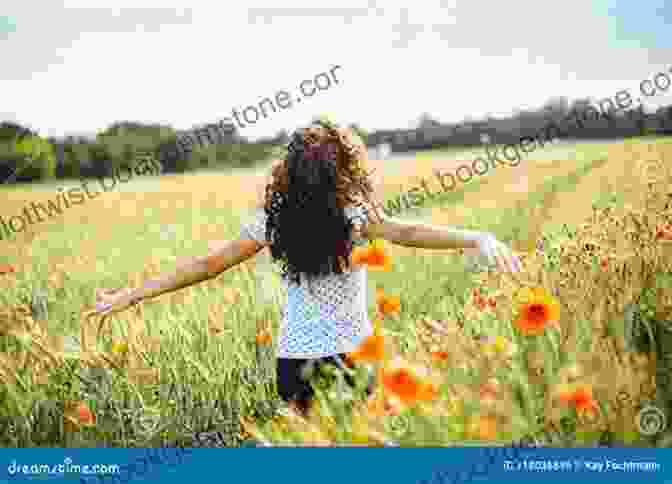 A Young Woman Standing In A Field Of Wildflowers, Looking Up At The Sky With A Hopeful Expression. Into The Light (Out Of The Dark 2)