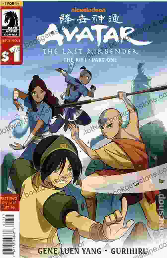Avatar: The Last Airbender The Rift Comic Book Cover Featuring Aang And Katara Avatar: The Last Airbender The Lost Adventures
