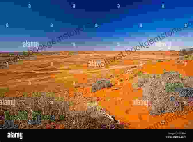 Panoramic View Of A Vast, Arid Landscape Stretching Towards The Horizon, Dotted With Sparse Vegetation And Rugged Rock Formations Under A Clear Blue Sky. Red Dust Dreams: True Story Of Life In The Australian Outback