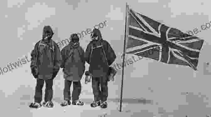 Robert Falcon Scott At The South Pole With The British Flag In Search Of The South Pole