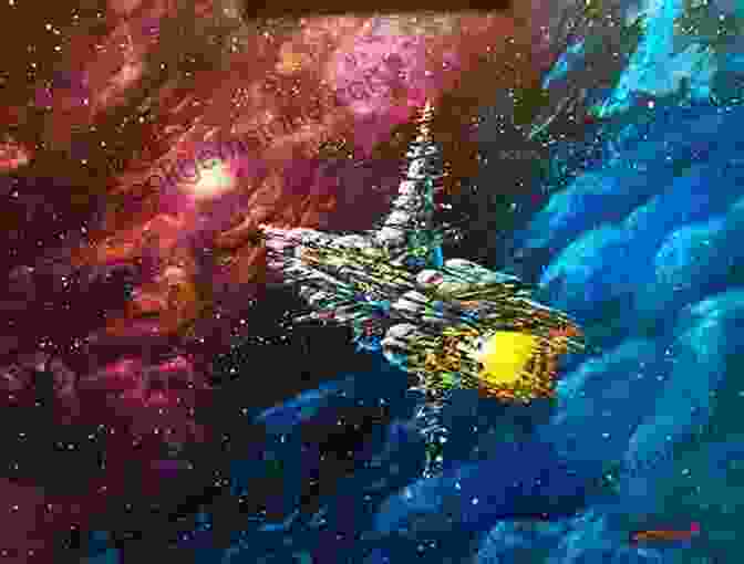 Spaceship Exploring A Nebula Star Divide (Ascension 2)